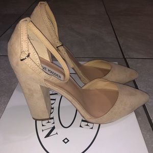 Nude Steve Madden Perky Ankle Strap Heels
